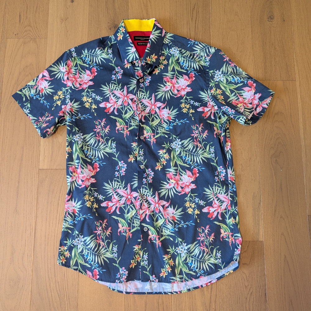 Men's Tropical Print Short Sleeve Shirt